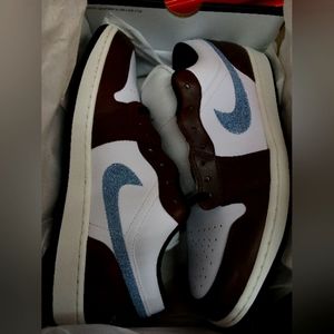 COPY - Air jordan one special edition blue white brown leather. Size 13, Nike,B…